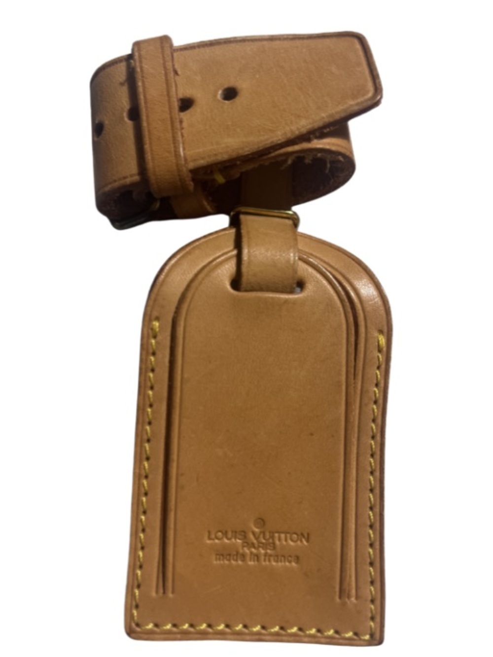 Authentic Louis Vuitton
Vachetta Leather Luggage Tag & Poignet Handle Set